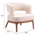 thumbnail image 5 of 27" Beige And Brown Fabric And Wood Arm Chair, 5 of 11
