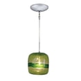 thumbnail image 1 of 8 in. Envisage VI 1-Light Satin Nickel Mini Pendant Ceiling Light - Green, 1 of 1