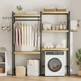 thumbnail image 7 of "Over Washer and Dryer Storage Shelves,5 Tiers Laundry Room Standing Shelf with Double-Layer Wood Shelves,Space Saver Clothes Drying Rack,Adjustable Height Laundry Organizer for Bathroom Laundry Room, 7 of 7