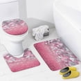 thumbnail image 4 of 4 Piece Bathroom Rug Set with Shower Curtain Pink And Silver Glitter Print (No Glitter) Shower Curtain And Rugs Shower Curtain Set Luxury Colorful Bathroom Shower Curtains Sets for Bathroom Decor, 4 of 8