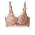 thumbnail image 2 of Bigersell Lace Bralettes for Women Push-up Padded Bra No Underwire Comfort Soft V-Neck Wireless Bras Hook and Eye Bra Closure Everyday Wire-Free Bra Underwear Khaki 38B, 2 of 4