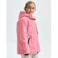 thumbnail image 2 of GEMYSE Girls' Waterproof Ski Jacket Windproof Winter Coat with Fleece Lining and Hood(Coral Pink,8), 2 of 5