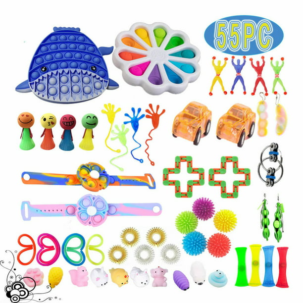 Fuleadture 55 PC Sensory Fidget Toy, Cheap Fidget Toys Special Toys  Assortment for Birthday Party Favors, Classroom Rewards Prizes small toys  for kids