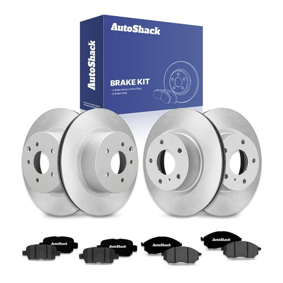 AutoShack Front Vented & Rear Vented Coated Brake Rotors   Ceramic Pads 12-PC Brake Kit Replacement for 2011-2013 INFINITI G37 2010-2020 Nissan 370Z 2005-2007 INFINITI G35 ArmorStop