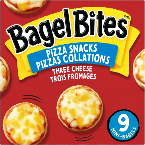 Bagel Bites Three Cheese Frozen Pizza Snacks, 9 ct Box, 198g