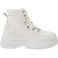 thumbnail image 5 of Steve Madden Husky White Leather Lace Up Hiker Wedge Platform Sneaker Ankle Boot, 5 of 6
