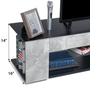 Hommpa LED TV Stand TV Cabinet for TVs up to 65 with Side Bookshelf and 4 Open Shelves Modern Television Media Console Entertainment Center