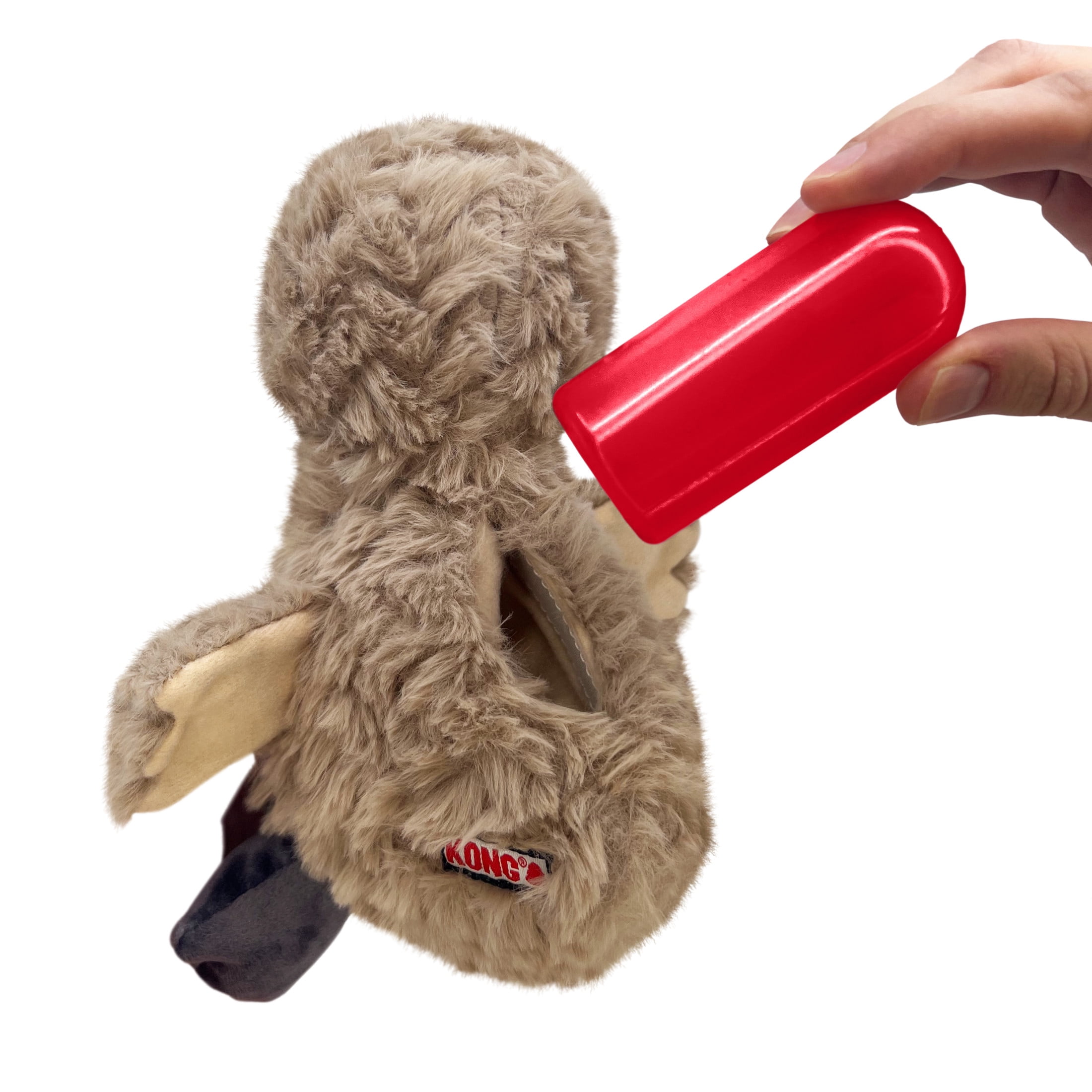 KONG® Comfort Tykes Fluffy Dog Toy, Removable Squeaker, Goat, Small