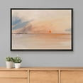 thumbnail image 2 of PixonSign Framed Canvas Print Wall Art Pastel Sunset Ocean Horizon Landscape Nature Wilderness Illustrations Modern Art Decorative Minimal Rustic for Living Room, Bedroom, Office - 16"x24" Black, 2 of 5