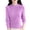 Purple, variant on ManxiVoo Women Knit Pullover Semi High Neck Classic Stripe Thick Warm Soft Sweater for Everyday Comfort L Size Beige