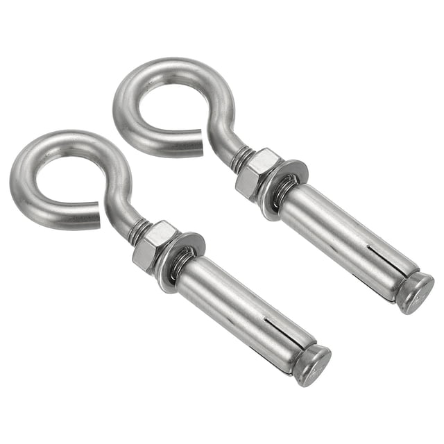 Uxcell Crochet d'Expansion M10 304 Acier Inoxydable Béton Crochet Mural Vis Ancrage Argent 2 Pack