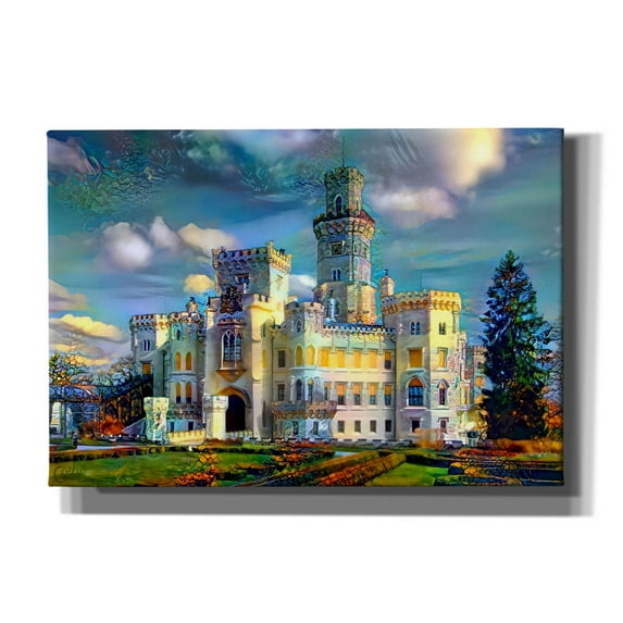 Epic Graffiti 'Hluboka nad Vltavou Czech Republic Hluboka Castle' by Pedro Gavidia, Canvas Wall Art, 26"x18"