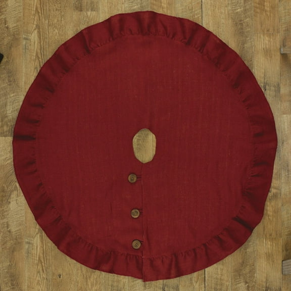 Park Designs Red Jute Burlap Tree Skirt 24"