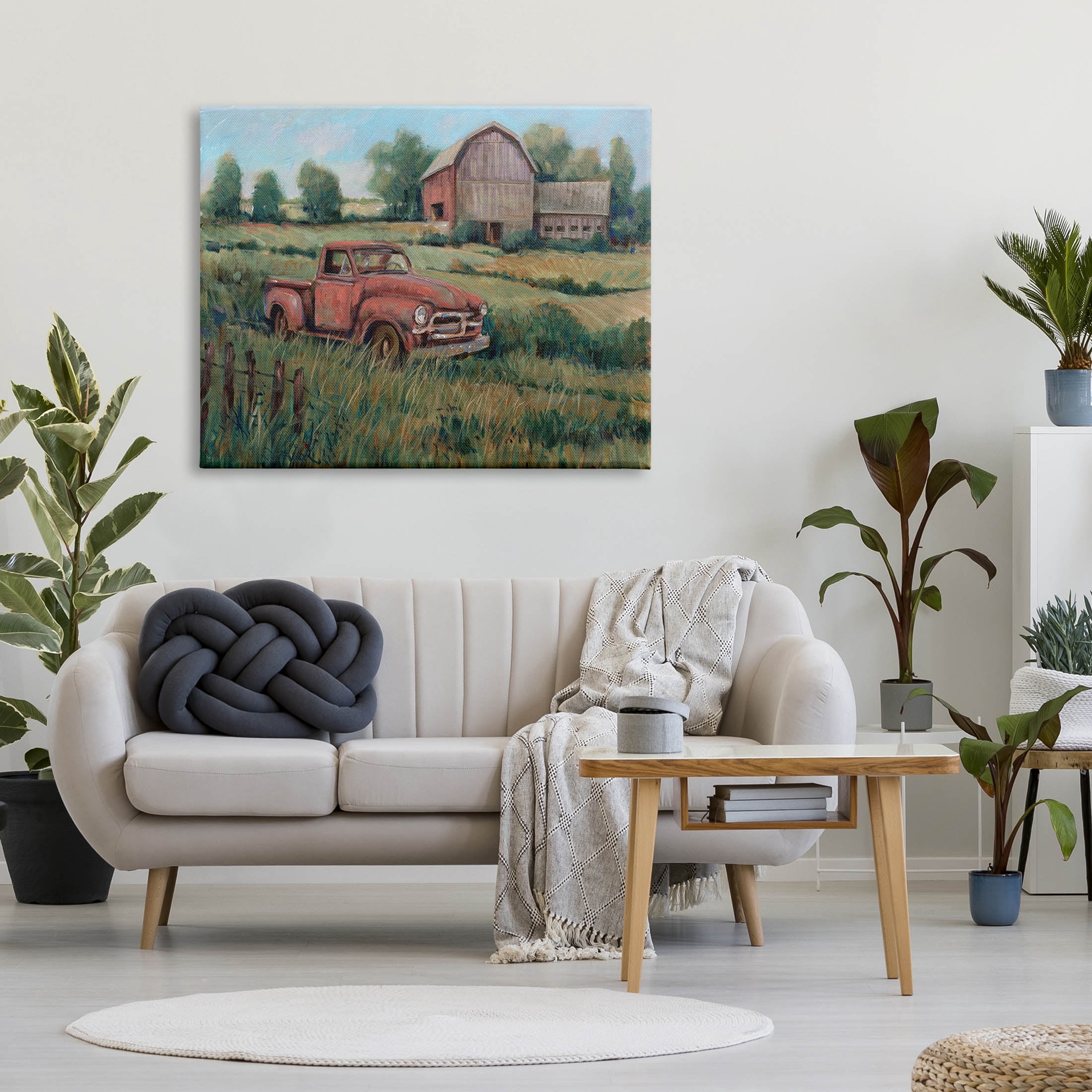 Stupell Industries Peaceful Farmland Truck Barn Scene Painting Gallery Wrapped Canvas Print Wall Art, Design by Tim OToole