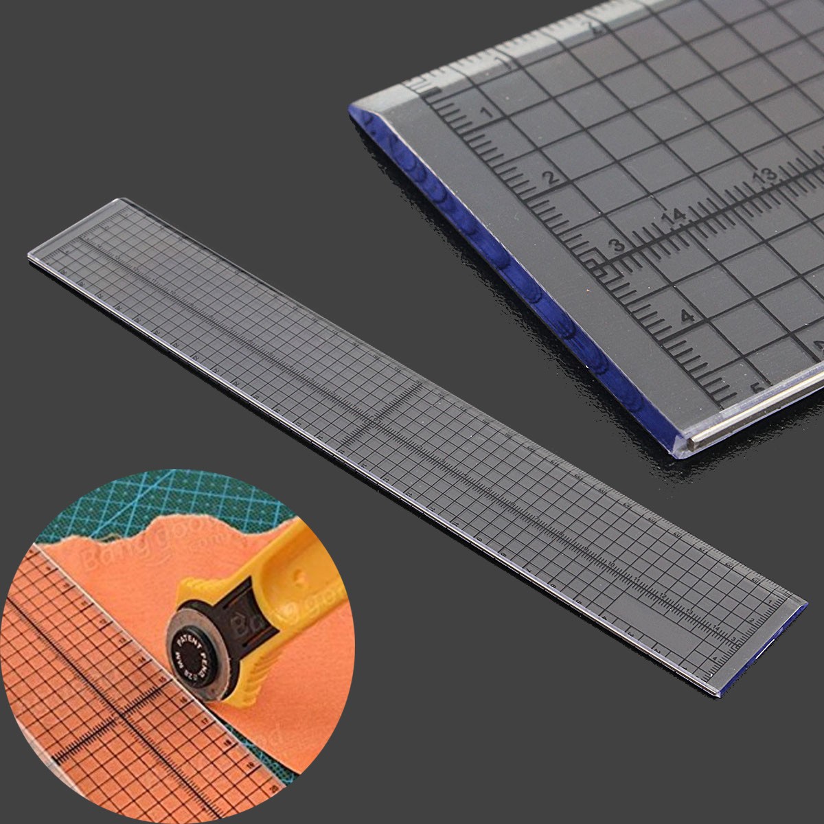 Aimeeli 2''x12'' Acrylic Ruler Quilting Sewing Patchwork Foot Aligned