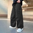 thumbnail image 6 of JUMEYU Pants for Boys Slim Kids Boys Cargo Pants Athletic Sports Pants Summer Casual Quick Dry Pants Size 15-16 (Black,15-16 Years), 6 of 6
