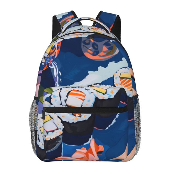 Easygdp Colorful Sushi Food Art Mochila Ergonómica Versátil para Laptop - Múltiples Bolsillos, Correas Ajustables, Unisex para Escuela, Viajes y Actividades al Aire Libre-One Size