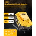 thumbnail image 6 of 2 Pack 8.0Ah Replacement Battery and 4.0Ah Charger for Dewalt 20V Max Batteries DCB200 DCB205-2 DCB206 DCB204 DCB203 DCB208 Compatible with Dewalt 20V Cordless Power Tools, 6 of 6