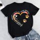 thumbnail image 1 of Camiseta corazón pata perro Negro L FLhrweasw Para estrenar, 1 of 2