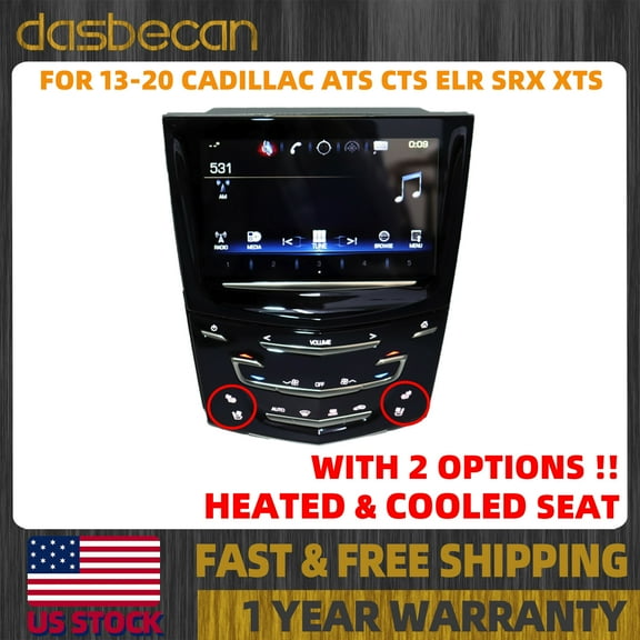 Dasbecan CUE System Touch Screen Nav Radio w/ Heated & Cooled for Cadillac ATS CTS XTS 23243166 20867045 22912608 22935061 22980207