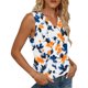 thumbnail image 2 of TaTaai Womens Spring Summer Sleeveless Camisole Tshirt V Neck Printed Top Strap Design Loose Fit Casual Fashion Wear Gift, 2 of 6