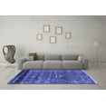 thumbnail image 3 of Ahgly Company Indoor Rectangle Solid Blue Modern Area Rugs, 2' x 4', 3 of 4