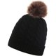 thumbnail image 1 of Zhuge Gorros de invierno para mujer con pompones de piel sintética acanalados y forro grueso, 1 of 4