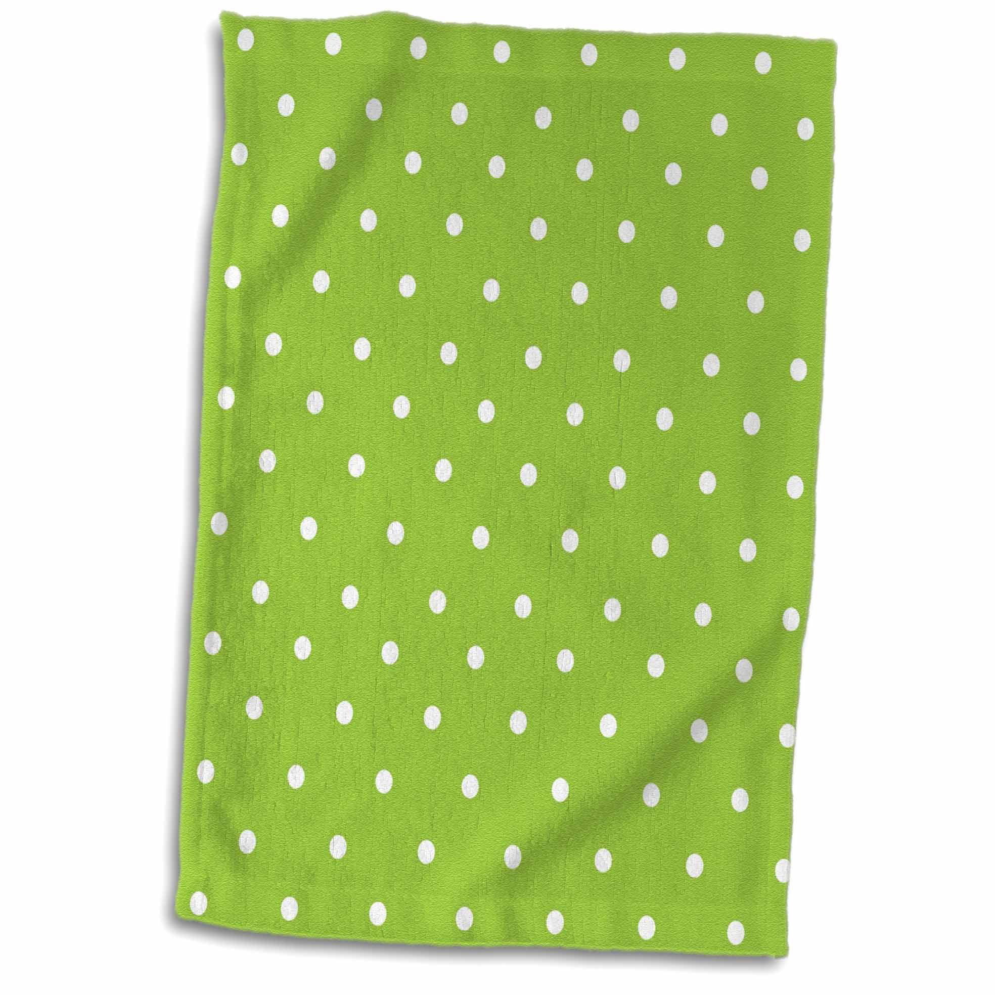 3D Rose Polka Pattern-Little White Dots On Bright Green-Classic Delicate Spots-Dotty Spotty Hand/Sports Towel 15 x 22 Multicolor 