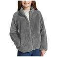 thumbnail image 3 of Zshosam Jackets for Girls Toddler Girls Boys Fleece Jacket Kids Fleece Zipper Jacket Soft Fall Winter Warm Outerwear with Pockets Size 5T 6T,(Light Gray 5-6 Years), 3 of 9