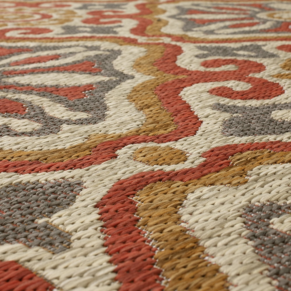 Mohawk Home Positano Outdoor Area Rug, Rust, 4' x 5' 6"