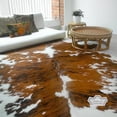 thumbnail image 5 of Medium Tricolor Cowhide Rug, 6x7 ft, Genuine Leather, Natural Cowhide for Modern & Rustic Decor, 5 of 8