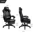 thumbnail image 5 of GTPLAYER Gaming Chair with Footrest, Big and Tall Game Chair 350lb Racing Style Computer Chair, Ergonomic Executive Office Chair High Back with Lumbar Support and Recliner, Black, 5 of 6
