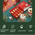 thumbnail image 2 of Christmas Spoon, 4 Piece Stainless Steel Christmas Stirring Coffee Spoon - Gingerbread Snowmen Socks Star with Present Box for Soup Dessert Tea Kitchenware Supply(Gold), 2 of 9