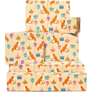 Varme Gift Christmas Wrapping Paper - Knitted Fox - 23 x 72