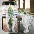 thumbnail image 3 of 3 Packs Cheesecloth Table Runners Boho Gauze Table Runner 35 x 120 inches White Cheesecloth Table Runner Bulk,Boho Cheese Cloth Runner for Wedding,Party,Reception,Bridal Shower Table Decoration, 3 of 6