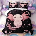 thumbnail image 2 of Manfei Colorful Axolotl Twin Quilt Set,Cute Animal Twin Coverlet Set,2-Piece,1 Bedspread and 1 Pillowcase, 2 of 7