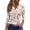 White, variant on Women's Casual Short Sleeve Shirts 3/4 Sleeve Y2K Fashion Gradient Print Tee Summer Loose Top