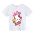 thumbnail image 2 of Camiseta de verano con estampado de Hello Kitty para niños y niñas, ropa para niños, camisetas de algodón para niños, camisetas deportivas de manga corta a la moda para edades de 3 a 14 años, camiseta, 2 of 5