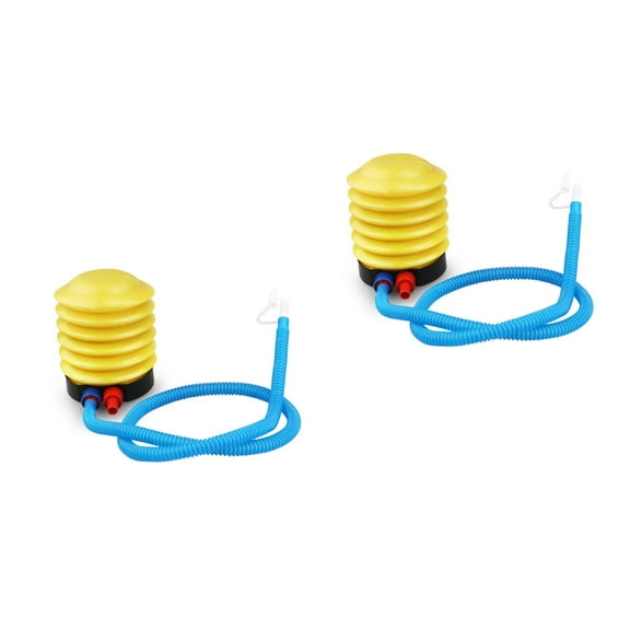 Hemoton 2pcs Portable Mini Inflatable Toy Balloon Pump Inflator Single (Yellow Blue)