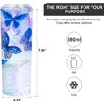 thumbnail image 4 of Butterfly Insulated Skinny Tumblers Cup Coffee Mug with Lid Blue 20oz - Reusable Stainless Steel Water Bottle for Hot & Cold Drinks Tea Cup Iced Coffee Travel Mug, 4 of 6