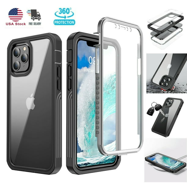 For Iphone 12 Pro Max Iphone 12 Pro Iphone 12 Iphone 12 Mini Heavy Duty Slim Front Back 360 Protection Clear Case Walmart Com Walmart Com