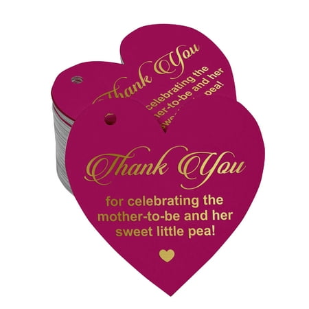 Inkdotpot Pack Of 100 Real Gold Foil Paper Tags Thank You For Celebrating The Mother To Be Baby Shower Favor Hang Tags