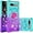 Bluish Violet, variant on Clear Case for Google Pixel 7a with Kickstand for Girls Women, Liquid Glitter Sparkle Bling Cute Case Gradient Quicksand Cover for Google Pixel 7a JB Powder Blue