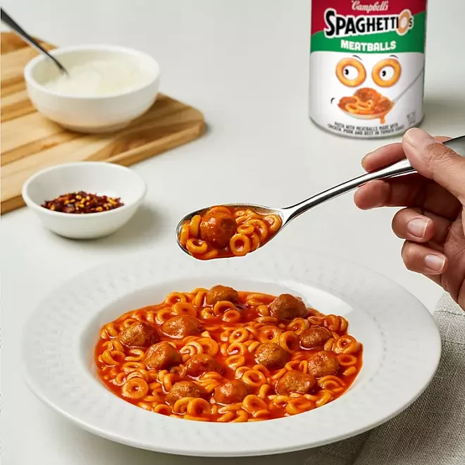 Campbell's SpaghettiOs Canned Pasta with Meatballs, 15.6 oz, 12 pk