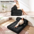 thumbnail image 4 of Centilab 52" Folding Sofa Bed, Convertible Sleeper Chair Couch with Pillow, Foldable Futon Mattress with Back Support, Floor Sofa Bed for Living Room Bedroom, Double, Black, 4 of 9