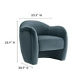 thumbnail image 4 of Accent Chair, Blue, Velvet, Living Room Lounge Cafe Lobby Hospitality Restaurant, Modern Contemporary, HB37545, 4 of 9