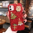 thumbnail image 2 of for iPhone X/Xs Women Girls Bling Christmas Tree Case Luxury Glitter Santa Claus Bells Sparkly Sequins Design Soft Bumper Protective Cover Case for iPhone X/Xs Red, 2 of 4
