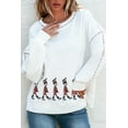 thumbnail image 6 of Women's Festive White Nutcracker Doll Graphic Sweatshirt with Colorful Stitch Trim | [ZhiHiMeRi] | (US 20-22)2XL, 6 of 11