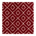thumbnail image 3 of Unique Loom Trellis Shag Collection Area Rug - Ruth (5' 3" Square Burgundy Red/Ivory), 3 of 10