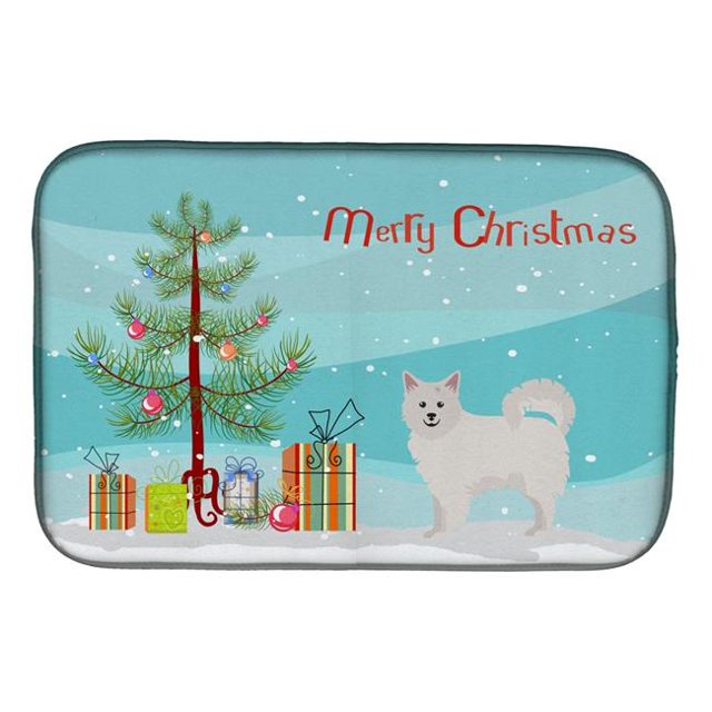 Carolines Treasures CK3461DDM Italian Spitz Christmas Tree Dish Drying Mat